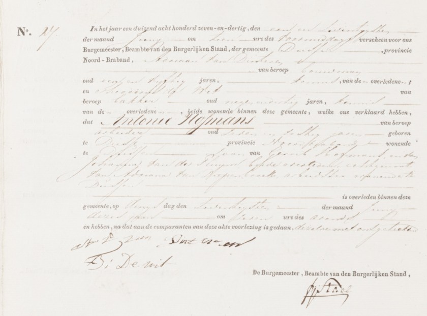 1837.06.20 Antonie I Overlijden-A