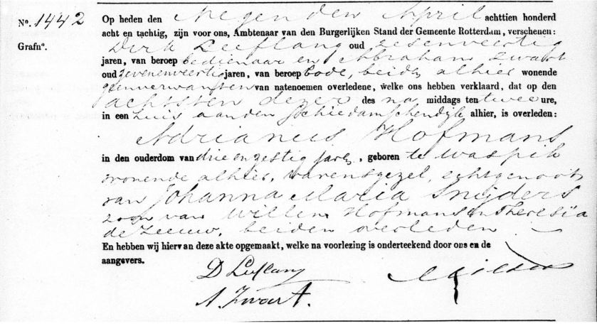 1888.04.18 Overlijden Adrianus Hofmans-A