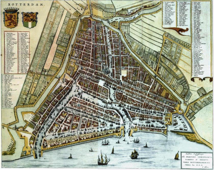 1635 Kaart Rotterdam Bleau