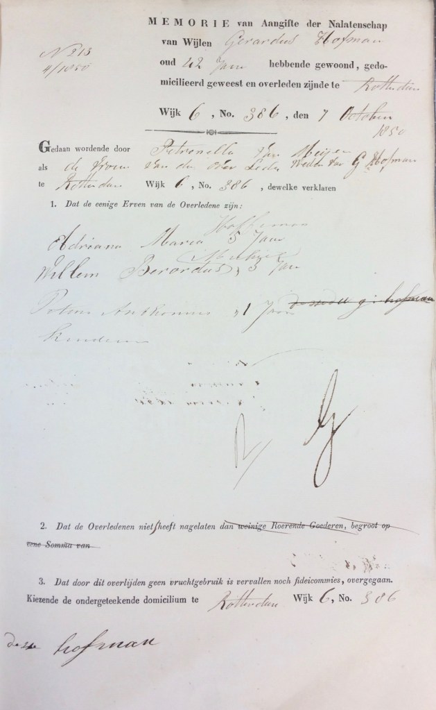 1850 Memorie van Aangifte