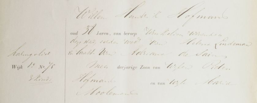 Fragment uit aangifteregister