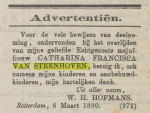 1890.03.09 Advertentie Maasbode