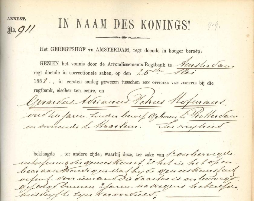 Toegang 28_ inv.nr. 102_ arrest 911.1 – detail