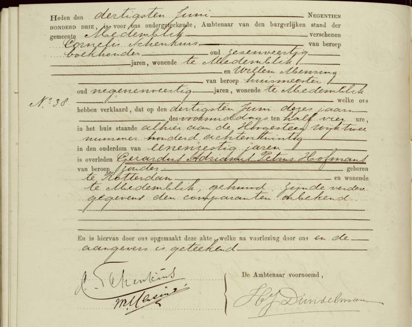 1903.06.30 Overlijden Gerardus Adrianus Petrus